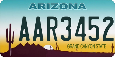 AZ license plate AAR3452