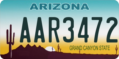 AZ license plate AAR3472