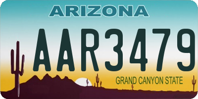 AZ license plate AAR3479