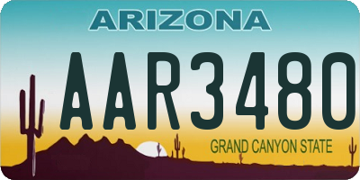 AZ license plate AAR3480