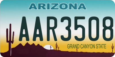 AZ license plate AAR3508