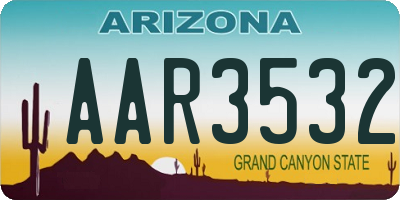AZ license plate AAR3532
