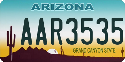 AZ license plate AAR3535