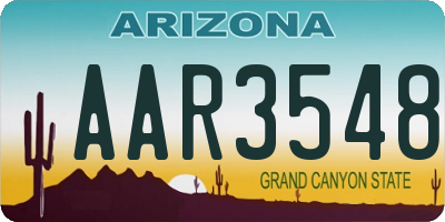 AZ license plate AAR3548
