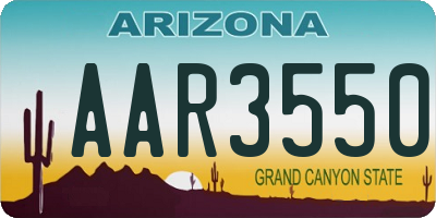AZ license plate AAR3550