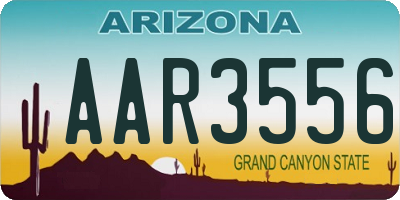 AZ license plate AAR3556