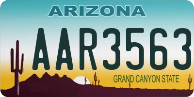 AZ license plate AAR3563