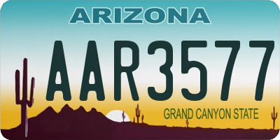 AZ license plate AAR3577