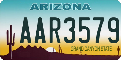 AZ license plate AAR3579