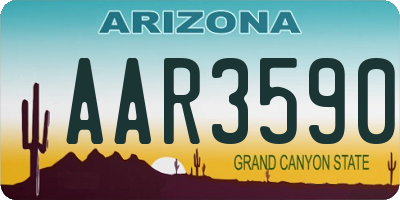 AZ license plate AAR3590