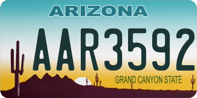 AZ license plate AAR3592