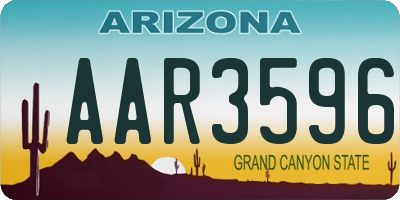 AZ license plate AAR3596