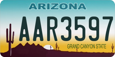 AZ license plate AAR3597