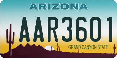 AZ license plate AAR3601