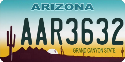 AZ license plate AAR3632
