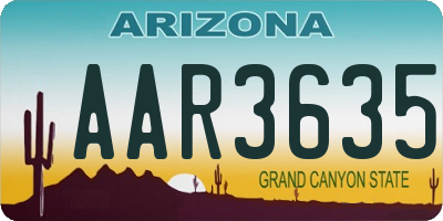 AZ license plate AAR3635