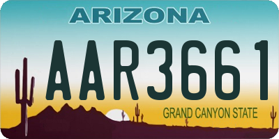 AZ license plate AAR3661