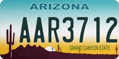 AZ license plate AAR3712