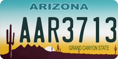 AZ license plate AAR3713