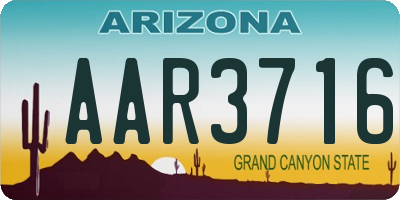 AZ license plate AAR3716