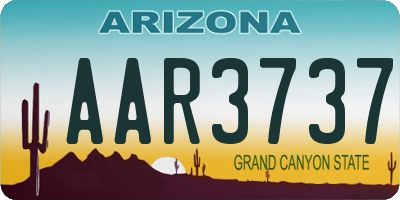 AZ license plate AAR3737