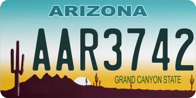 AZ license plate AAR3742