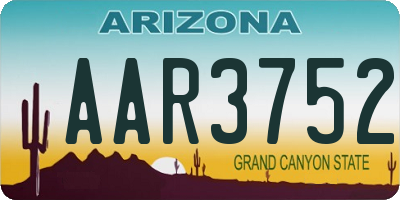 AZ license plate AAR3752