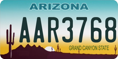 AZ license plate AAR3768