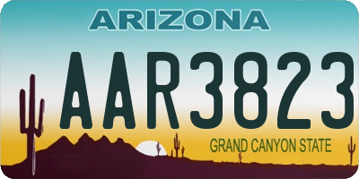 AZ license plate AAR3823