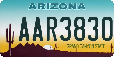 AZ license plate AAR3830