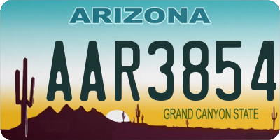 AZ license plate AAR3854