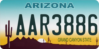 AZ license plate AAR3886
