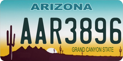 AZ license plate AAR3896