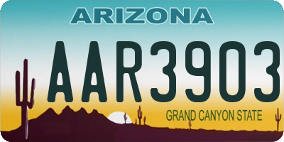 AZ license plate AAR3903