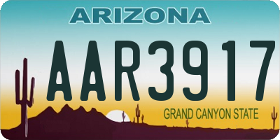 AZ license plate AAR3917
