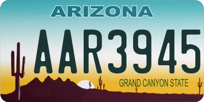 AZ license plate AAR3945