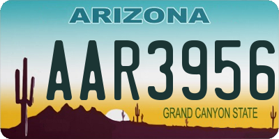 AZ license plate AAR3956