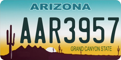 AZ license plate AAR3957