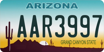 AZ license plate AAR3997