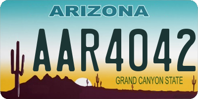 AZ license plate AAR4042