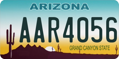 AZ license plate AAR4056