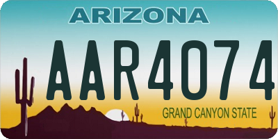 AZ license plate AAR4074