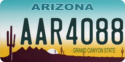 AZ license plate AAR4088