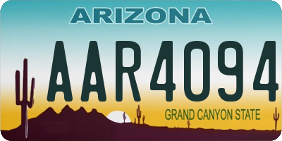 AZ license plate AAR4094