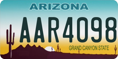 AZ license plate AAR4098