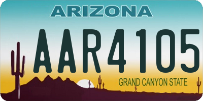 AZ license plate AAR4105
