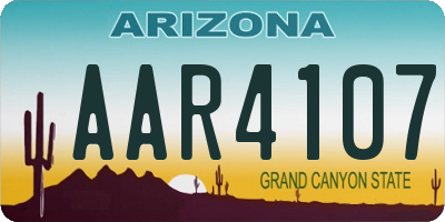 AZ license plate AAR4107