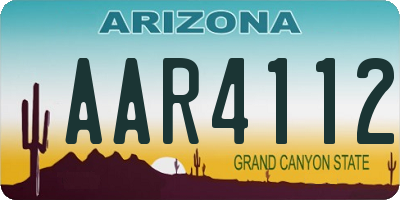 AZ license plate AAR4112