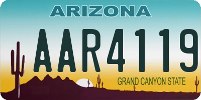 AZ license plate AAR4119