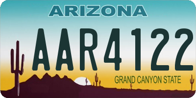AZ license plate AAR4122